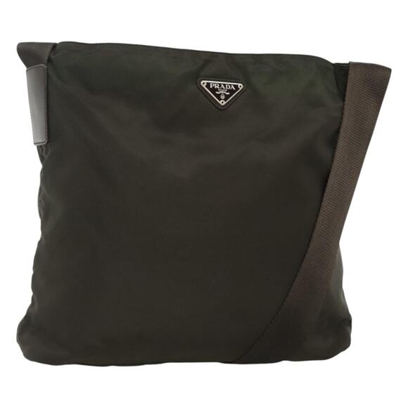 PRADA Shoulder Bag Nylon Khaki Silver - Picture 1 of 13